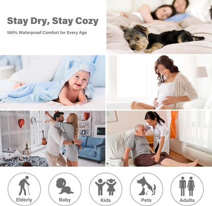 Waterproof Bed Blanket, Washable Leakproof Bed Cover, Reversible Protector Blanket for Couch Sofa, Stain Proof Blanket Pad for Adults, 80X60 Inches, Brown