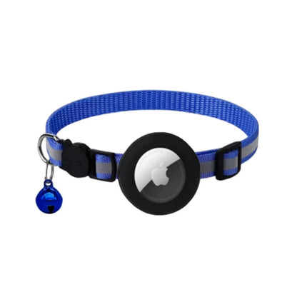 Reflective Breakaway Airtag Cat Collar 0.4Inch Adjustable with Holder Bell for Kitten Small Cat Daily Use without Locator