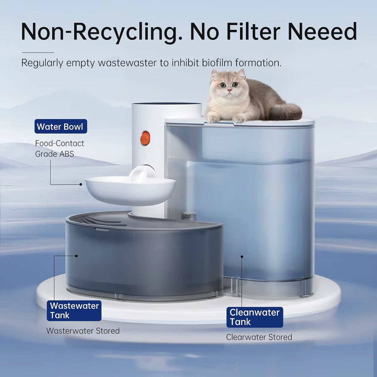 Smart Pet Water Dispenser Wireless Cat Water Fountain Dumping Dog Water Dispenser Rechargeable Automatic Water Feeder