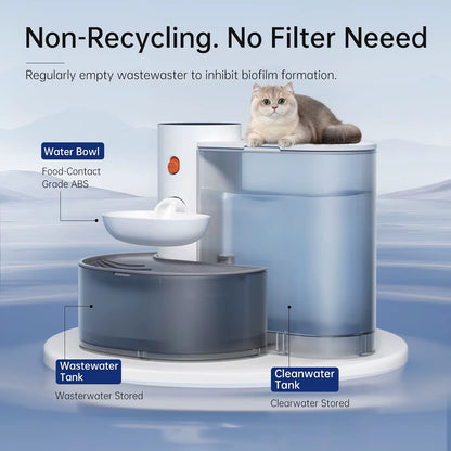Smart Pet Water Dispenser Wireless Cat Water Fountain Dumping Dog Water Dispenser Rechargeable Automatic Water Feeder