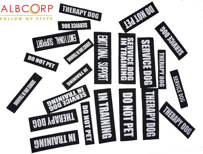 Reflective Do Not Pet Patches with Hook Backing for Service Animal Vests/Harnesses XXS or Extra Small (3.5 X 1) Inch