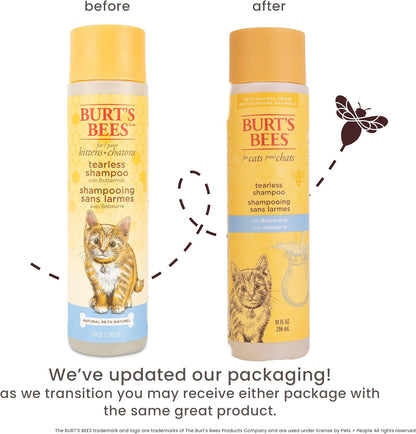 Tearless Kitten Shampoo with Buttermilk, 99.3% Natural Origin Formulas, Pet Shampoo for Cats, Gentle Cat Shampoo, Cat Shampoo for Itchy Skin, 10 Oz