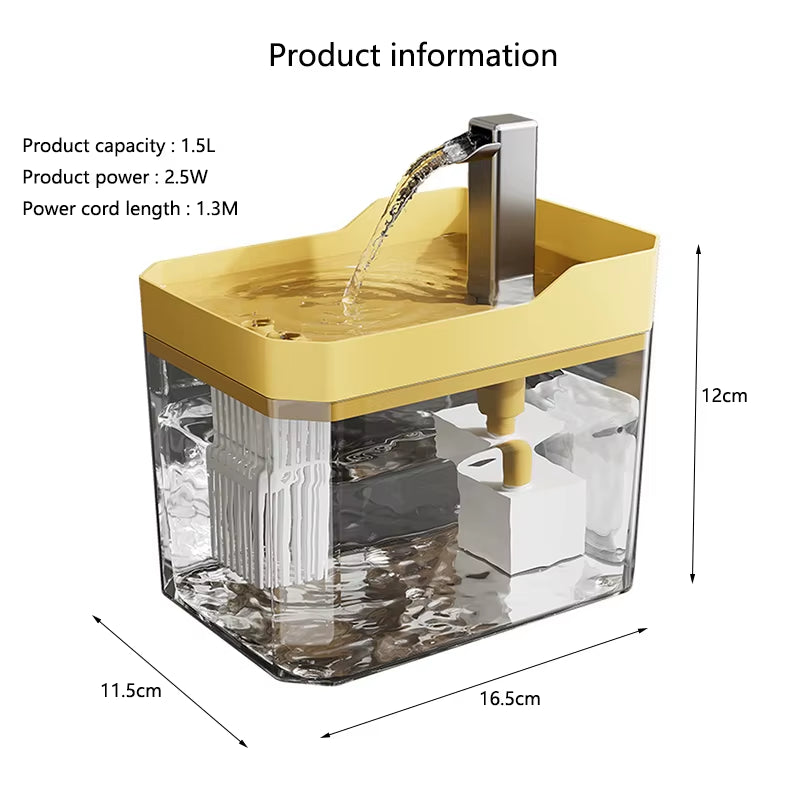 Hot Transparent Pet Water Dispenser Plug-In Automatic Water Drinker Circulating and Flowing Out Water Smoothly Pet Water Drinker