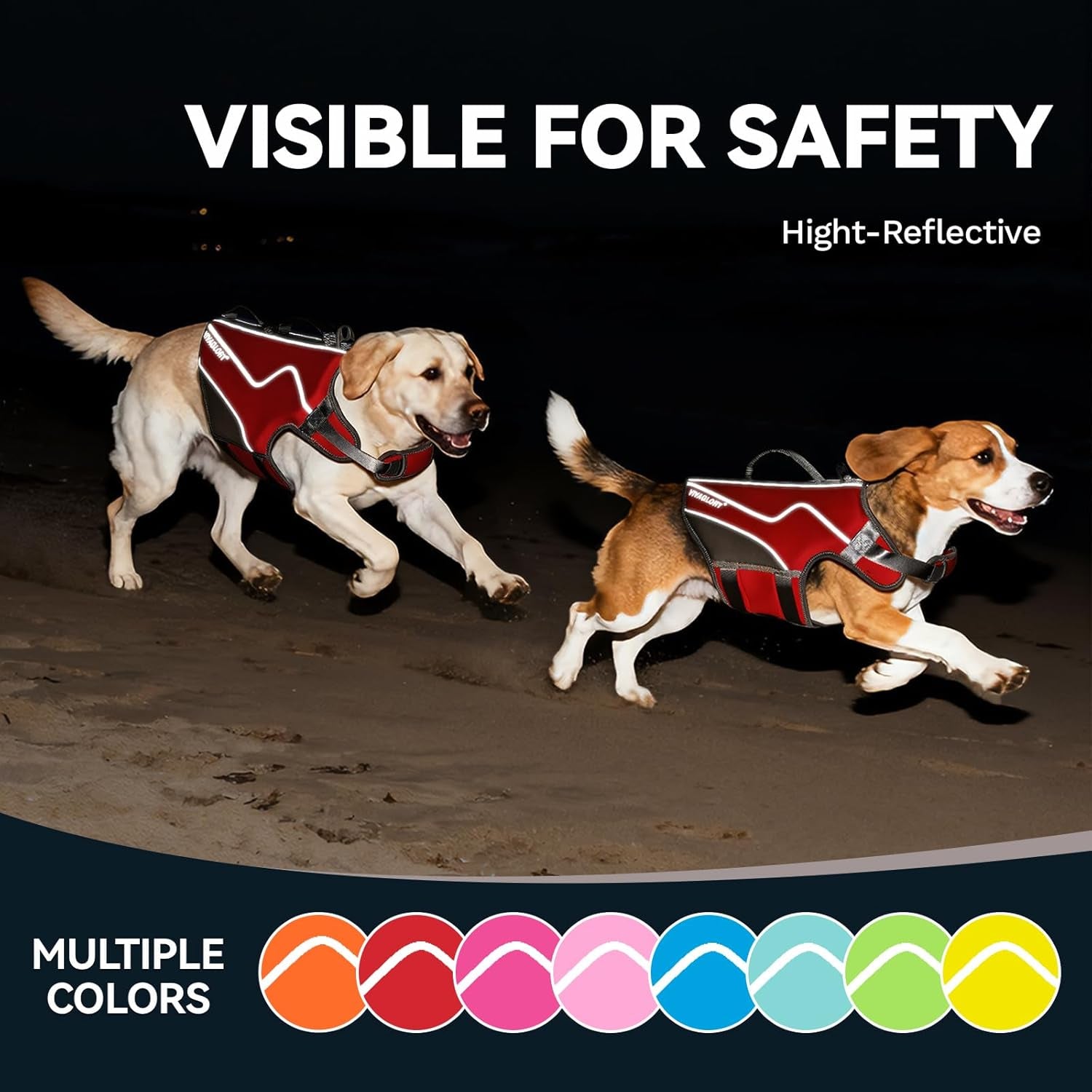 Neoprene Dog Life Vest, Dog Life Jacket for Swimming & Boating, Lightweight & Buoyancy for Puppy Doggy, Swimming Vest with Handle, M, Red