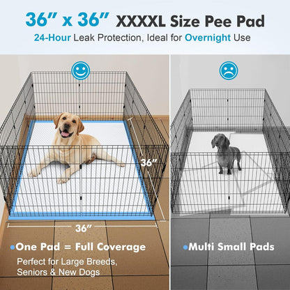 4XL 36"X36" Thicken Heavy Absorbent Dog Pads 100 Pack - Jumbo Disposable Wee Wee Pads Quick Dry Leakproof Pee Pads for Dogs, Cats, Rabbits Pets
