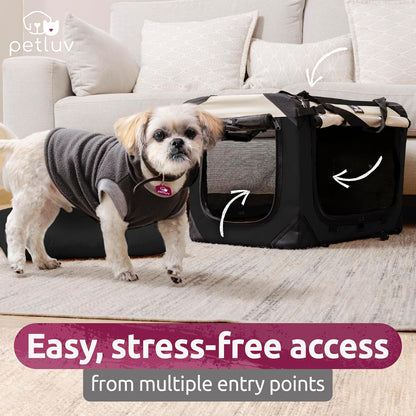 Cat & Dog Pet Carrier, Soft-Sided, Medium 20"X13"X13" Fits Most Cats or Small Dog, Comfortable for Travel & Vet Visits, Privacy Windows, Removable Plush Bed, Locking Zippers, Folds Flat