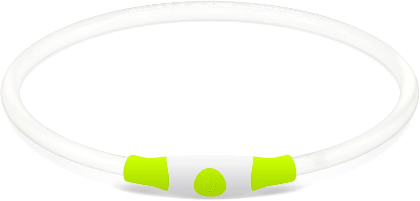 Led Dog Collar,  USB Rechargeable Flash Dog Necklace Light, Pet Safety Collar Makes Your Beloved Dogs Be Seen at Night for Small Medium Large Dogs(Green)