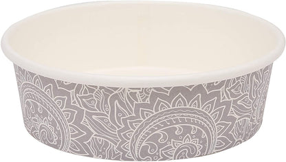 for Pets Disposable Feeding Bowls | Small Dog Feeding Bowls in Gray Pattern | 1.75 Cup Size - Great for Dry, Wet Dog Food or Water (Pack of 1)